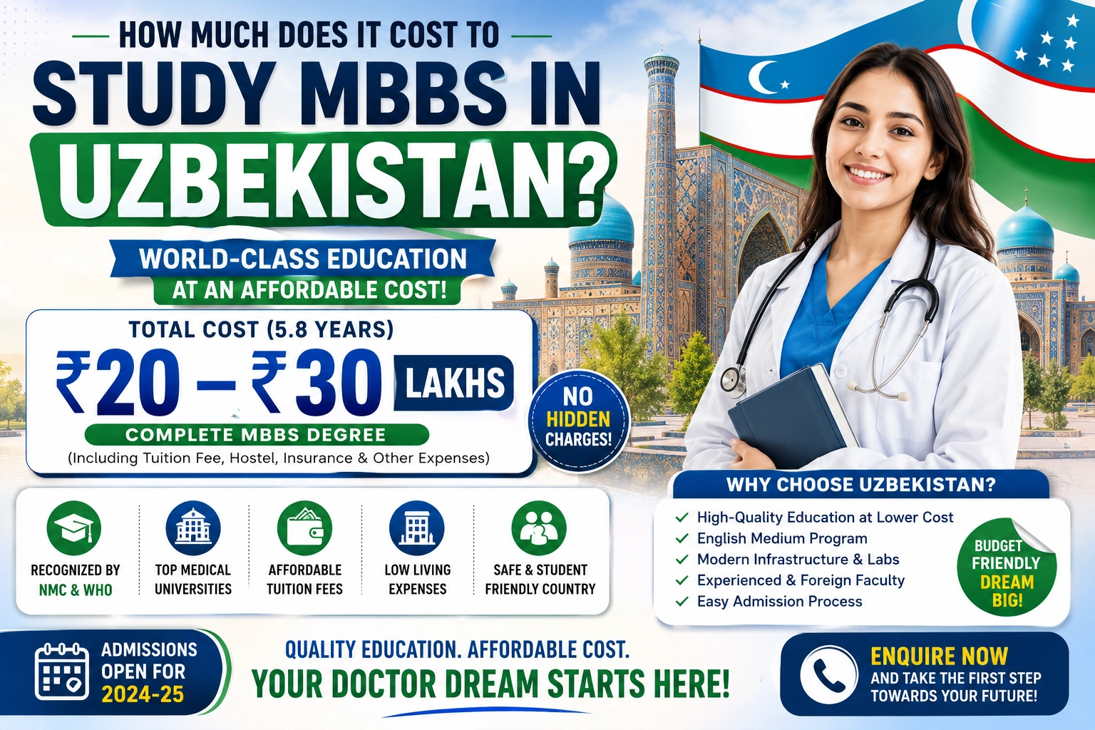 How much does it cost to study MBBS in Uzbekistan